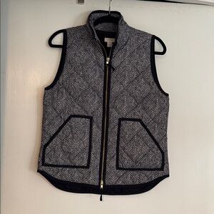 J. Crew Black and White Herringbone Vest
